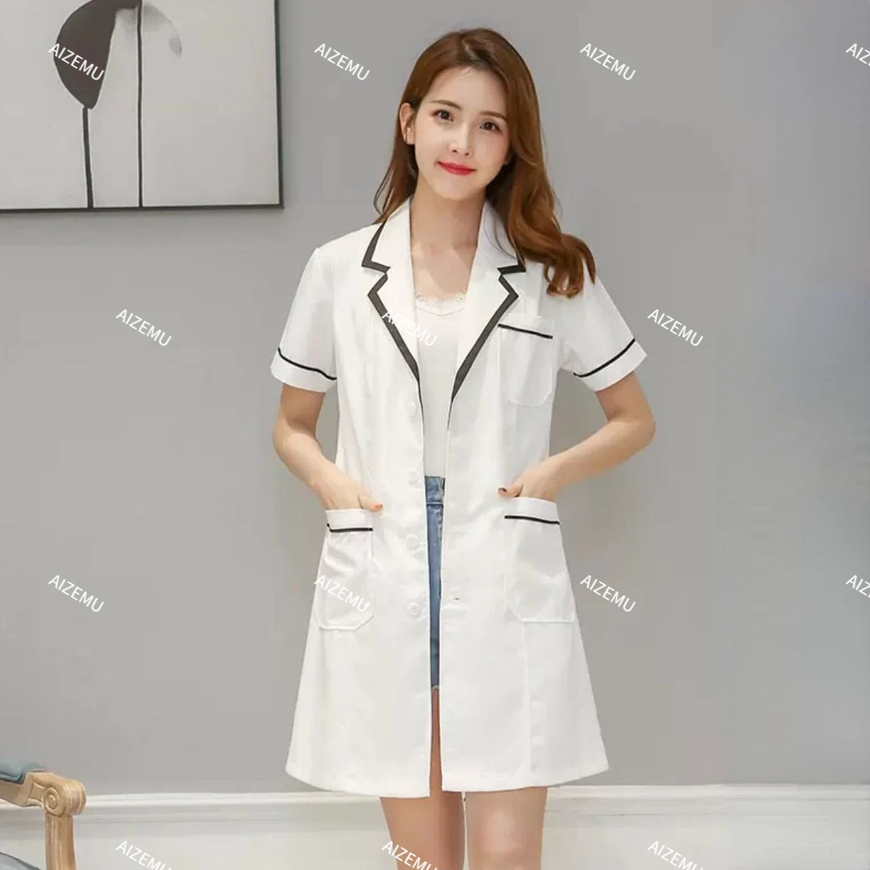 Medical Lab Management - 女性用長袖白衣,スパドレス,美容ユニフォーム,美容院服,マネージャー作業服,アーティスト