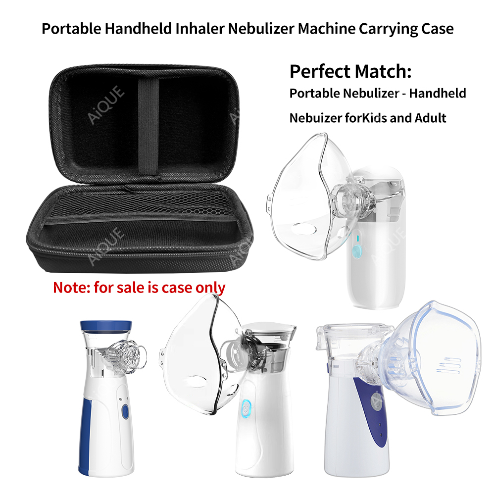 Nebulizer Machine - AiQUE 耐衝撃防水収納キャリングケースネブライザー医療サイレント超音波吸入スチームデバイス大人子供