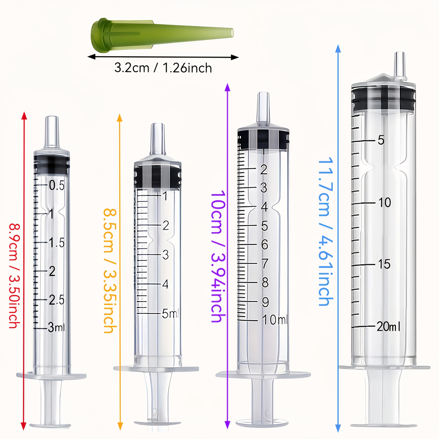 4サイズの実験用注射器 + 4種類の異なる口径の注射器エクス - Medical Laboratory Scientist のレビューと価格